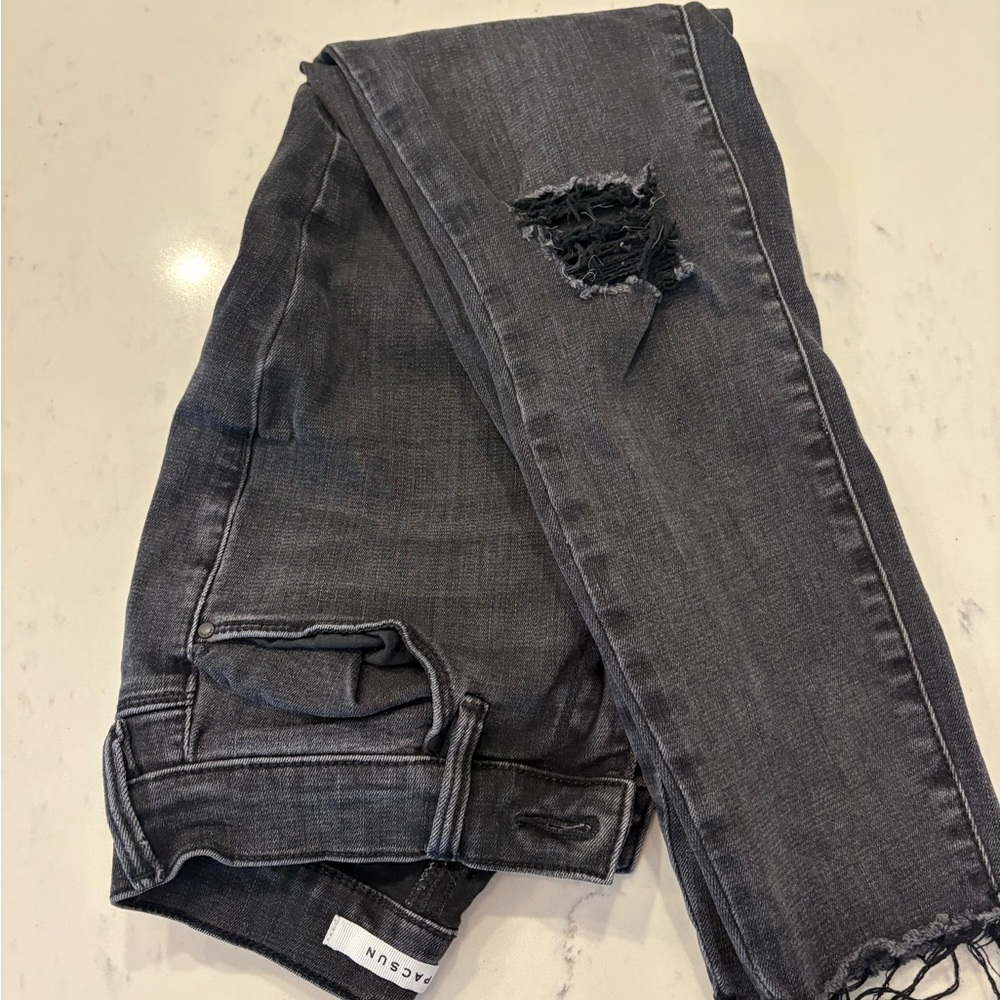 PacSun Womens Distressed Gray Jeggings